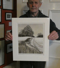 Load image into Gallery viewer, KATHLEEN CADDICK (b. 1937). Hand-Coloured Etching Entitled &quot;Tracks in the Snow&quot;. Pencil Signed Artist&#39;s Proof
