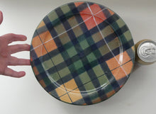 Load image into Gallery viewer, SCOTTISH POTTERY. Vintage Tain Pottery DINNER PLATE. Heavy Duty Stoneware Pottery with Hand Painted Buchanan Tartan Pattern. 8 AVAILABLE
