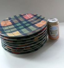 Load image into Gallery viewer, SCOTTISH POTTERY. Vintage Tain Pottery DINNER PLATE. Heavy Duty Stoneware Pottery with Hand Painted Buchanan Tartan Pattern. 8 AVAILABLE
