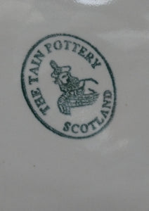 SCOTTISH POTTERY. Vintage Tain Pottery DINNER PLATE. Heavy Duty Stoneware Pottery with Hand Painted Buchanan Tartan Pattern. 8 AVAILABLE