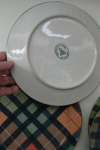 SCOTTISH POTTERY. Vintage Tain Pottery DINNER PLATE. Heavy Duty Stoneware Pottery with Hand Painted Buchanan Tartan Pattern. 8 AVAILABLE