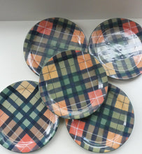 Load image into Gallery viewer, SCOTTISH POTTERY. Vintage Tain Pottery DINNER PLATE. Heavy Duty Stoneware Pottery with Hand Painted Buchanan Tartan Pattern. 8 AVAILABLE
