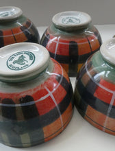 Load image into Gallery viewer, SCOTTISH POTTERY. Vintage Tain Pottery Medium Size Stoneware Pottery with Hand Painted Buchanan Tartan Pattern. 5 AVAILABLE
