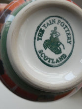 Load image into Gallery viewer, SCOTTISH POTTERY. Vintage Tain Pottery Medium Size Stoneware Pottery with Hand Painted Buchanan Tartan Pattern. 5 AVAILABLE
