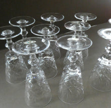 Load image into Gallery viewer, EDINBURGH CRYSTAL. Set of TEN Matching SHERRY or CLARET Glasses 5 1/4 inches in height
