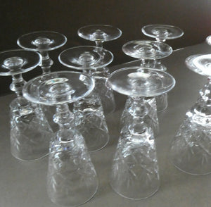 EDINBURGH CRYSTAL. Set of TEN Matching SHERRY or CLARET Glasses 5 1/4 inches in height