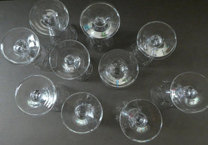 EDINBURGH CRYSTAL. Set of TEN Matching SHERRY or CLARET Glasses 5 1/4 inches in height