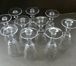 EDINBURGH CRYSTAL. Set of TEN Matching SHERRY or CLARET Glasses 5 1/4 inches in height