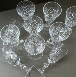 EDINBURGH CRYSTAL. Set of TEN Matching SHERRY or CLARET Glasses 5 1/4 inches in height