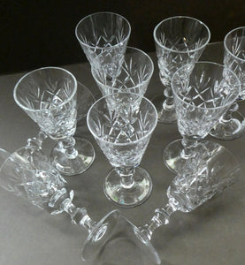 EDINBURGH CRYSTAL. Set of TEN Matching SHERRY or CLARET Glasses 5 1/4 inches in height