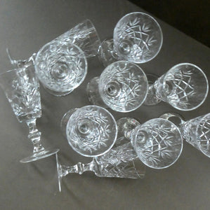 EDINBURGH CRYSTAL. Set of TEN Matching SHERRY or CLARET Glasses 5 1/4 inches in height