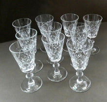 Load image into Gallery viewer, EDINBURGH CRYSTAL. Set of TEN Matching SHERRY or CLARET Glasses 5 1/4 inches in height
