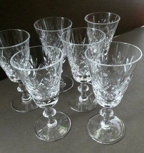 EDINBURGH CRYSTAL. Set of TEN Matching SHERRY or CLARET Glasses 5 1/4 inches in height