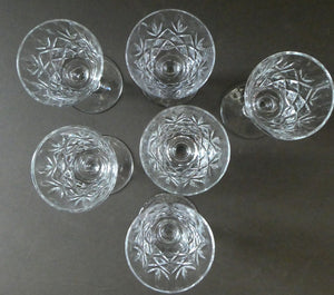 EDINBURGH CRYSTAL. Set of TEN Matching SHERRY or CLARET Glasses 5 1/4 inches in height