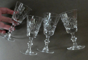 EDINBURGH CRYSTAL. Set of TEN Matching SHERRY or CLARET Glasses 5 1/4 inches in height