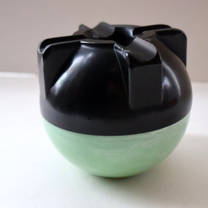 Rare 1930s BUTTNER Art Deco Early Black and Peppermint Green Plastic / Bakelite Ashtray