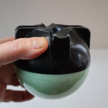 Load image into Gallery viewer, Rare 1930s BUTTNER Art Deco Early Black and Peppermint Green Plastic / Bakelite Ashtray
