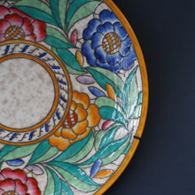 Load image into Gallery viewer, SIGNED Charlotte Rhead Tube Lined Charger for Crown Ducal. PERSIAN ROSE Platter. 12 1/2 inches
