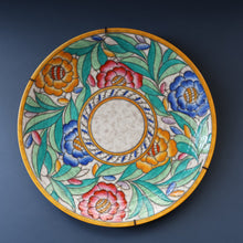 Load image into Gallery viewer, SIGNED Charlotte Rhead Tube Lined Charger for Crown Ducal. PERSIAN ROSE Platter. 12 1/2 inches
