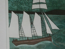 Load image into Gallery viewer, Julian Trevelyan ORIGINAL Etching &amp; Soft Ground Aquatint. SCHOONER. Pencil Signed
