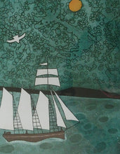 Load image into Gallery viewer, Julian Trevelyan ORIGINAL Etching &amp; Soft Ground Aquatint. SCHOONER. Pencil Signed
