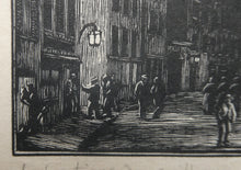 Load image into Gallery viewer, 1920s Wood Engraving by Gwen Raveret The Barber&#39;s Shop France
