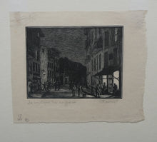 Load image into Gallery viewer, 1920s Wood Engraving by Gwen Raveret The Barber&#39;s Shop France
