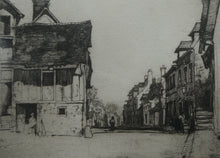 Load image into Gallery viewer, SCOTTISH ART: 1899 D.Y. Cameron Pencil Signed Etching &quot;A Norman Village&quot; (1904)
