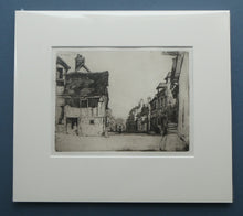 Load image into Gallery viewer, SCOTTISH ART: 1899 D.Y. Cameron Pencil Signed Etching &quot;A Norman Village&quot; (1904)
