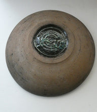 Load image into Gallery viewer,  Vintage 1960s STUDIO POTTERY Shallow Pottery Bowl; Possibly Scandinavian. Signed HS / 1963
