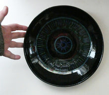 Load image into Gallery viewer,  Vintage 1960s STUDIO POTTERY Shallow Pottery Bowl; Possibly Scandinavian. Signed HS / 1963
