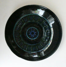 Load image into Gallery viewer,  Vintage 1960s STUDIO POTTERY Shallow Pottery Bowl; Possibly Scandinavian. Signed HS / 1963
