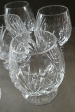 Load image into Gallery viewer, Set of SIX Matching Cut Crystal Brandy Glasses. Height 4 1/4 inches
