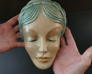 Art Deco 1930s Wall Mask G. Leonardi Hollywood Glamour Marlene Dietrich Style Portrai