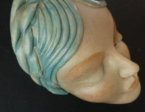 Art Deco 1930s Wall Mask G. Leonardi Hollywood Glamour Marlene Dietrich Style Portrai