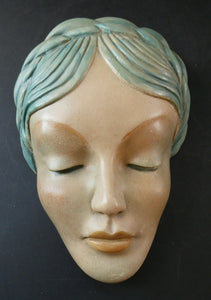 Art Deco 1930s Wall Mask G. Leonardi Hollywood Glamour Marlene Dietrich Style Portrai