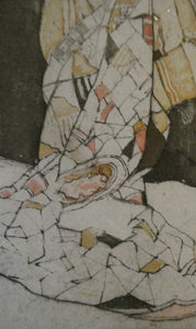 Original Pencil Signed Colour Etching & Aquatint by William Lee Hankey. The Patchwork Quilt; c 1910. FRAMED