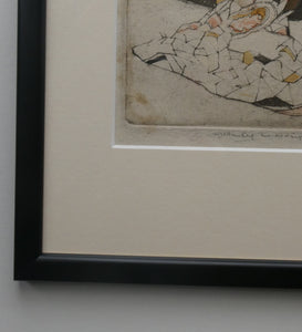 Original Pencil Signed Colour Etching & Aquatint by William Lee Hankey. The Patchwork Quilt; c 1910. FRAMED