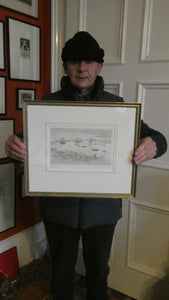 SCOTTISH ART. William Walcot (1874 - 1943). WWI Etching of the Forth Rail Bridge and Rosyth Docks; c 1918