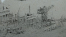 Load image into Gallery viewer, SCOTTISH ART. William Walcot (1874 - 1943). WWI Etching of the Forth Rail Bridge and Rosyth Docks; c 1918
