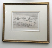 Load image into Gallery viewer, SCOTTISH ART. William Walcot (1874 - 1943). WWI Etching of the Forth Rail Bridge and Rosyth Docks; c 1918
