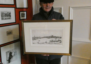 Sir Muirhead Bone (1876 - 1953). Drypoint Etching of CONSTANTINOPLE (1934). Pencil signed