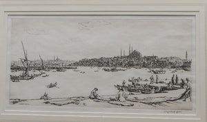 Sir Muirhead Bone (1876 - 1953). Drypoint Etching of CONSTANTINOPLE (1934). Pencil signed