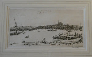 Sir Muirhead Bone (1876 - 1953). Drypoint Etching of CONSTANTINOPLE (1934). Pencil signed