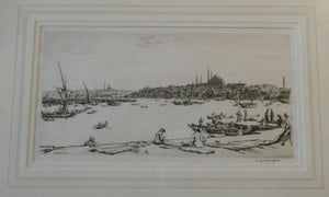 Sir Muirhead Bone (1876 - 1953). Drypoint Etching of CONSTANTINOPLE (1934). Pencil signed