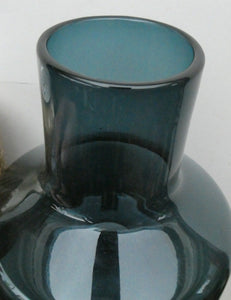 1960s WHITEFRIARS Midnight Blue Soda Glass Vase. Design Number 9598 by Geoffrey Baxter (1963)