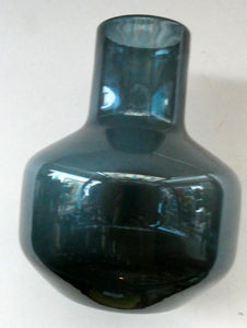 1960s WHITEFRIARS Midnight Blue Soda Glass Vase. Design Number 9598 by Geoffrey Baxter (1963)