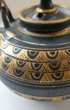 Load image into Gallery viewer, Cornish Studio Pottery. Miniature Gold Lustre PORCELAIN Tea Pot by Mary Rich (1940 - 2022)
