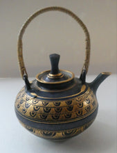 Load image into Gallery viewer, Cornish Studio Pottery. Miniature Gold Lustre PORCELAIN Tea Pot by Mary Rich (1940 - 2022)
