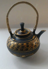 Load image into Gallery viewer, Cornish Studio Pottery. Miniature Gold Lustre PORCELAIN Tea Pot by Mary Rich (1940 - 2022)
